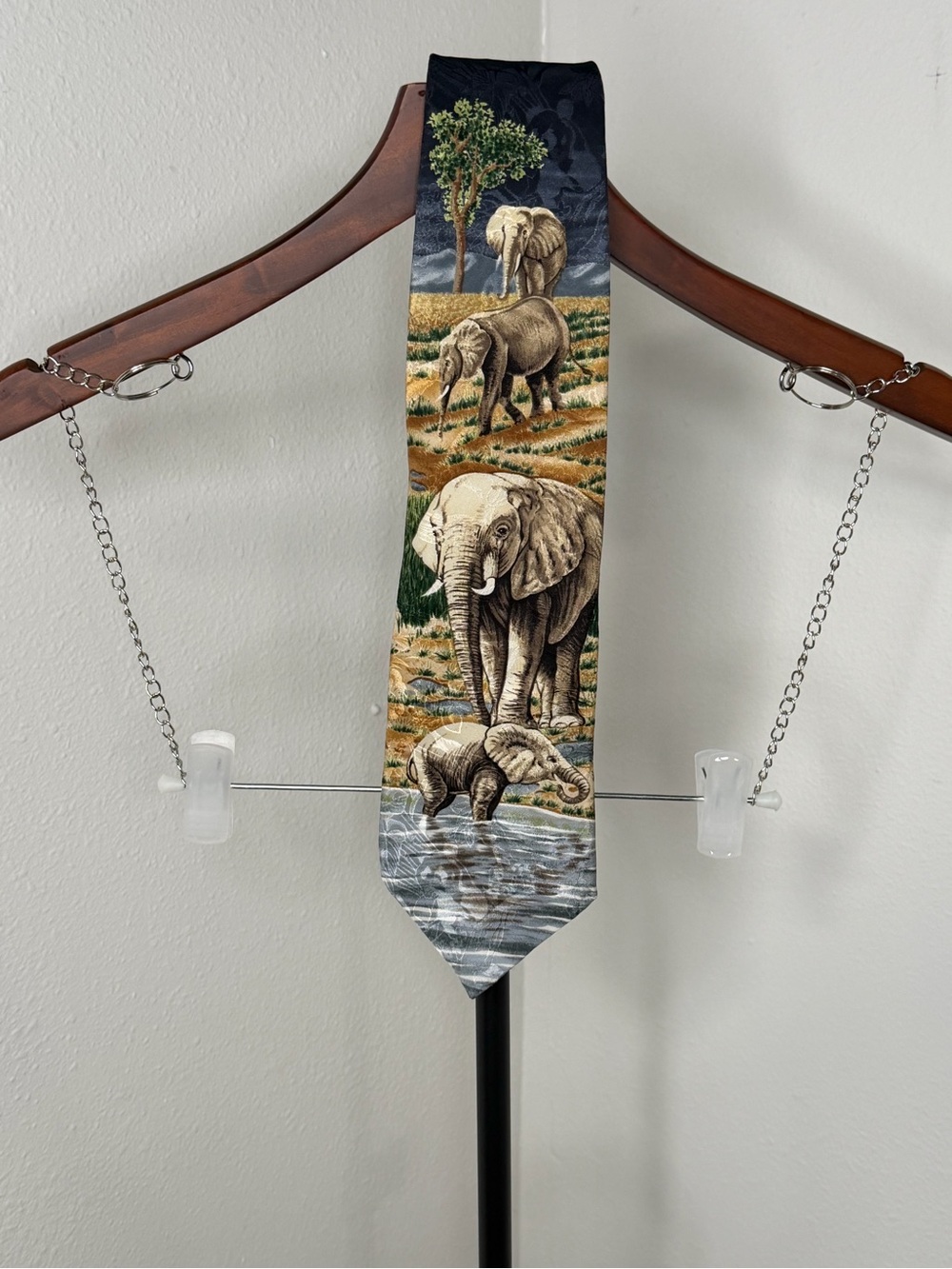 Vintage 1995 Endangered Species “Elephant Stomping Grounds” by Marc Dennis Tie